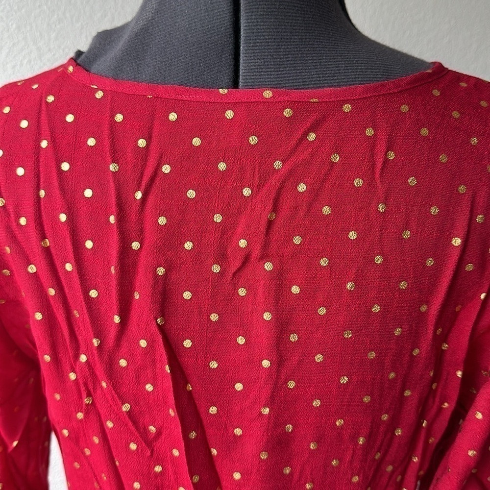 Alex and Parker dress size medium red gold, polkadots soft girl - Picture 5 of 9
